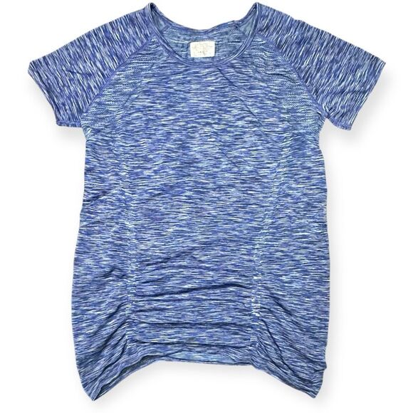 ATHLETA Women’s Caspian Blue Space Dye Fastest Track Short Sleeve Tee Size Large - Picture 2 of 5